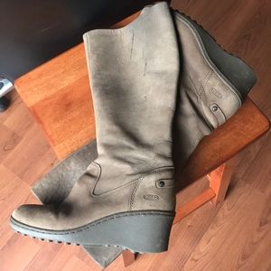 Tall Wedge Soft Leather Boots
